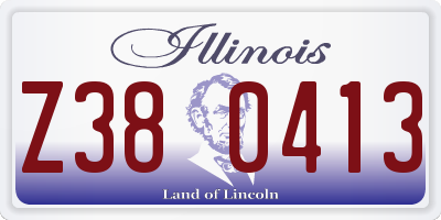 IL license plate Z380413