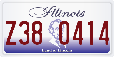 IL license plate Z380414