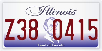 IL license plate Z380415