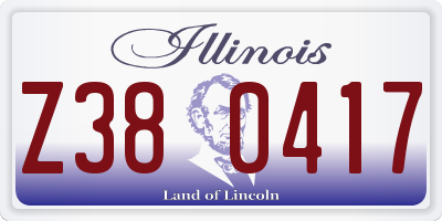 IL license plate Z380417