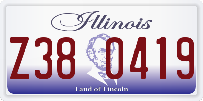 IL license plate Z380419