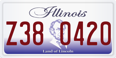 IL license plate Z380420