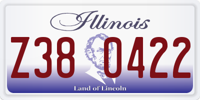 IL license plate Z380422