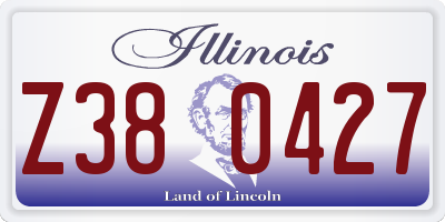 IL license plate Z380427
