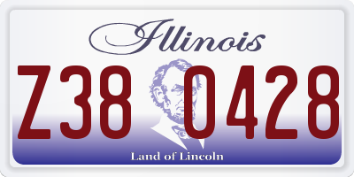 IL license plate Z380428