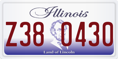 IL license plate Z380430