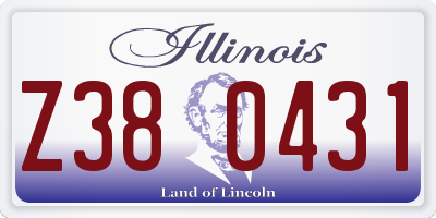 IL license plate Z380431