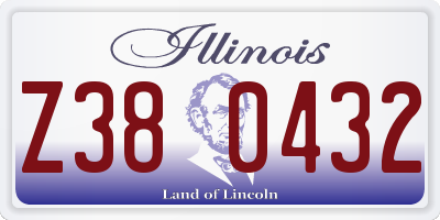 IL license plate Z380432