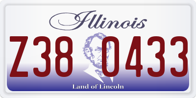 IL license plate Z380433