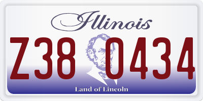 IL license plate Z380434