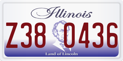 IL license plate Z380436