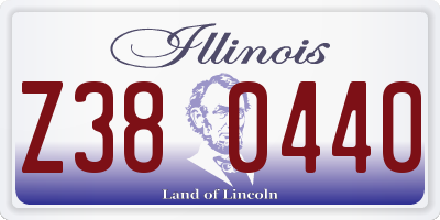 IL license plate Z380440