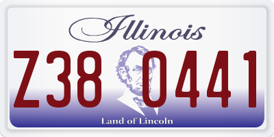 IL license plate Z380441