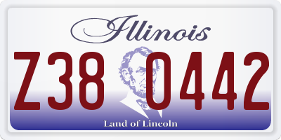 IL license plate Z380442
