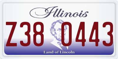 IL license plate Z380443