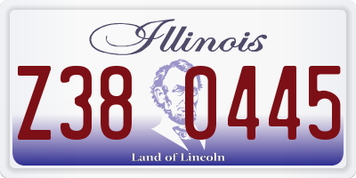 IL license plate Z380445