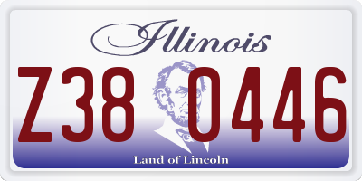 IL license plate Z380446