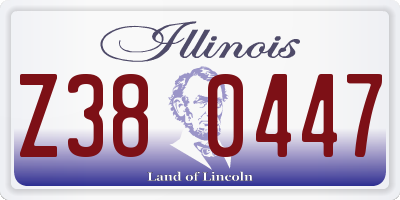 IL license plate Z380447