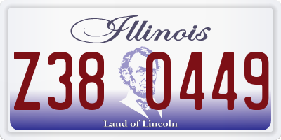 IL license plate Z380449