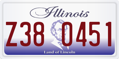 IL license plate Z380451