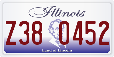 IL license plate Z380452