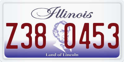 IL license plate Z380453