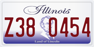 IL license plate Z380454