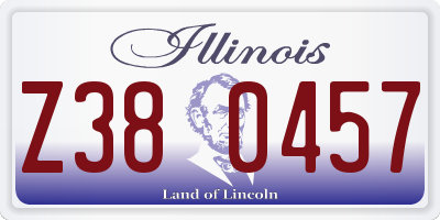 IL license plate Z380457