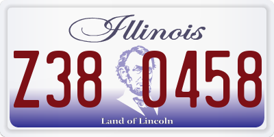 IL license plate Z380458