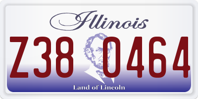 IL license plate Z380464