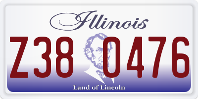 IL license plate Z380476