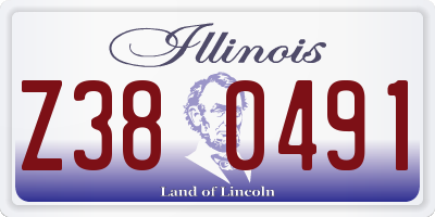 IL license plate Z380491