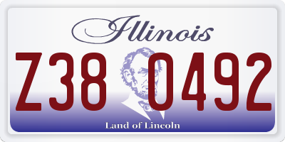 IL license plate Z380492