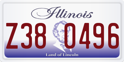 IL license plate Z380496