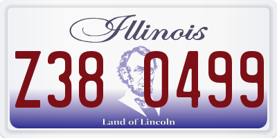 IL license plate Z380499