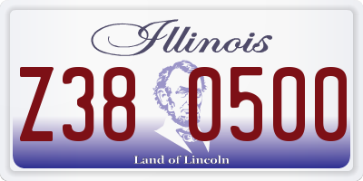 IL license plate Z380500