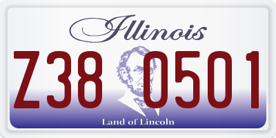 IL license plate Z380501