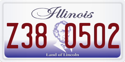 IL license plate Z380502