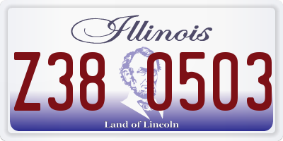 IL license plate Z380503