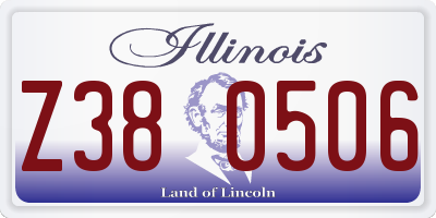 IL license plate Z380506