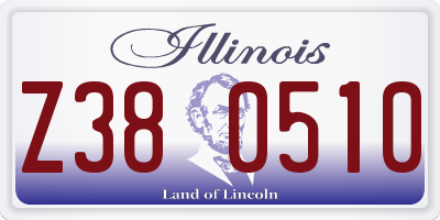 IL license plate Z380510
