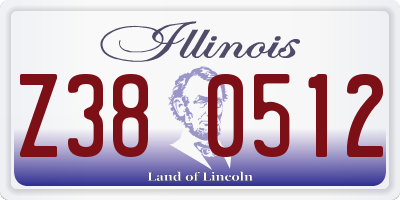 IL license plate Z380512