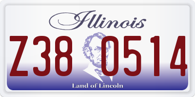 IL license plate Z380514