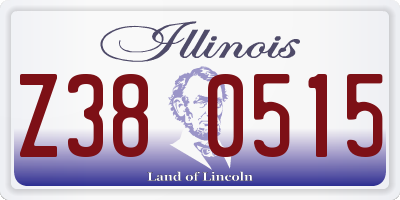 IL license plate Z380515