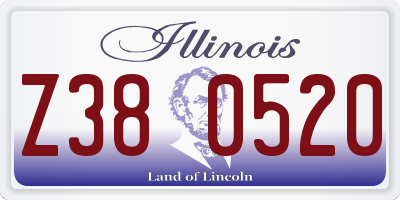 IL license plate Z380520