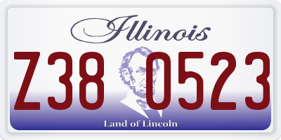 IL license plate Z380523
