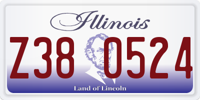 IL license plate Z380524