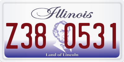 IL license plate Z380531