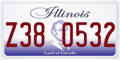 IL license plate Z380532