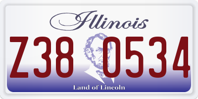IL license plate Z380534
